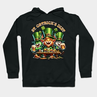 St Patricks day leprechaun cats - St. Catrick‘s diet Hoodie